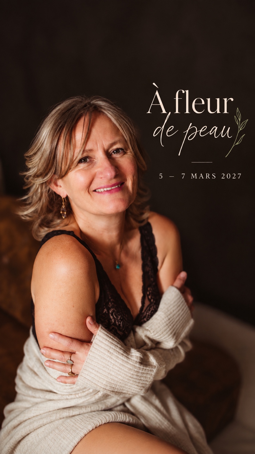 Visuel officiel À fleur de peau : portrait de Virginie et dates du 5 au 7 mars 2027